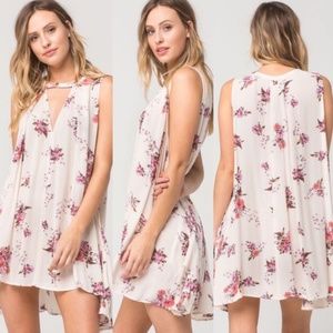FREE PEOPLE Sleeveless Floral Tree Swing Dress S